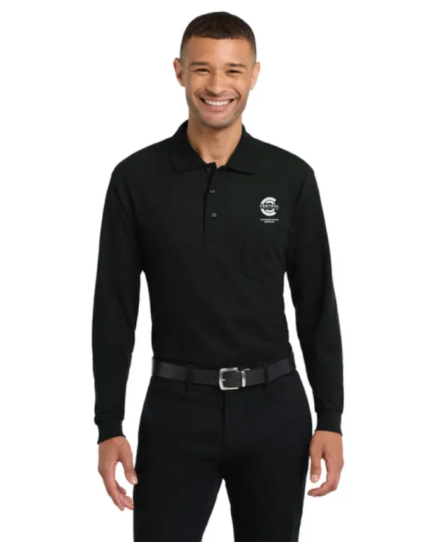 Port Authority® Silk Touch™ Long Sleeve Polo with Pocket